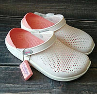 Жіночі босоніжки крокси персикові, сабо Crocs LiteRide оригінал