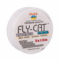 Шок лідер конічний Ntec FlyCat 5х15м, Clear