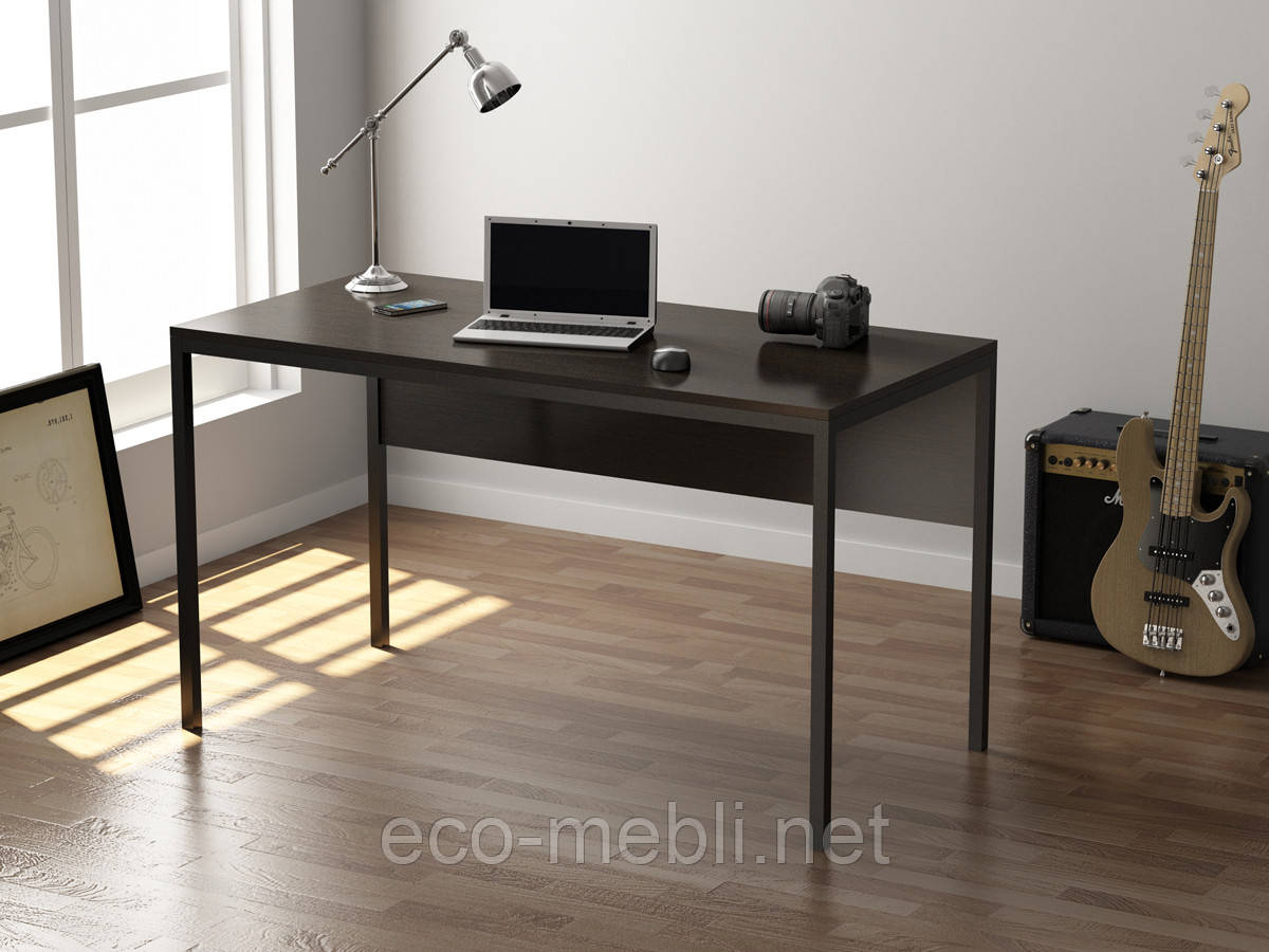 Письмовий стіл для дому та офісу L-2p Loft Design Чорний Матовий / Венге Корсика
