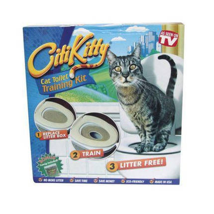 Туалет для кішок Citi Kitty набір для привчання кішки до унітаза кришка на унітаз для кота, фото 1