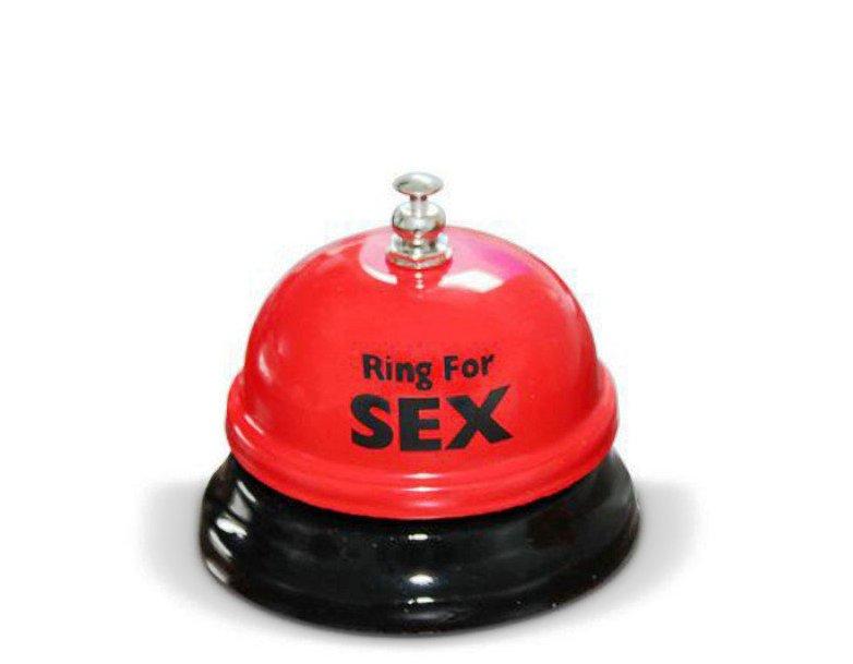 Настільний дзвінок для сексу "RING FOR SEX" бордовий Дзвіночок у подарунок для хлопця / дівчини
