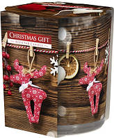 Свічка ароматизована у склі Bispol Різдвяний подарунок 7,8 см (sn72s-07)