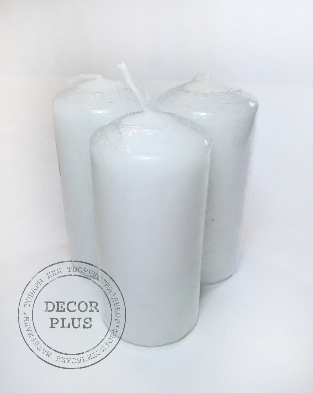 Свічка декоратив. циліндр 15*6см. Біла, фото 1