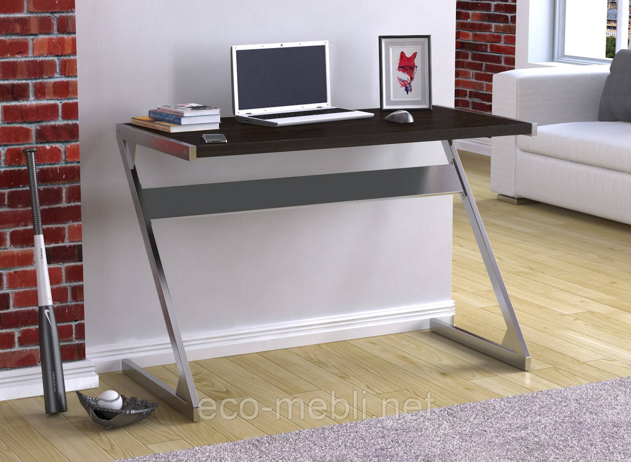 Письмовий стіл для дому та офісу Z-110 Loft Design Хром / Венге Корсика