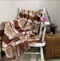 Плед вовняний Vladi Метро (Владі) Бежевий 200х220 Вовна 50% (3030)