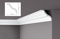 Карниз(плинтус) потолочный гладкий NMC, TI , лепной декор из пенопласта