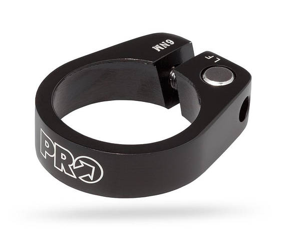 Хомут підсідельного штиря PRO 31.8 мм болтове кріплення чорний, фото 1