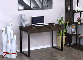 Письмовий стіл для дому та офісу L-11 Loft Design Чорний Матовий / Венге Луїзіана