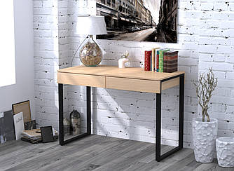 Письмовий стіл для дому та офісу L-11 Loft Design Чорний Матовий / Дуб Борас