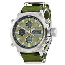 Чоловічі годинники AMST 3003 Silver-Green Green Wristband