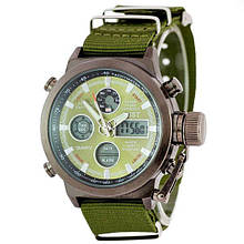 Чоловічі годинники AMST 3003 Black-Green Green Wristband