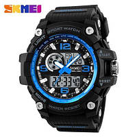 Цифровые наручные часы с двойным временем Skmei 1283 Black-Blue
