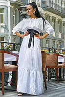 Платья длинное с рукавом-воланом батистовое 42-48 размера белое