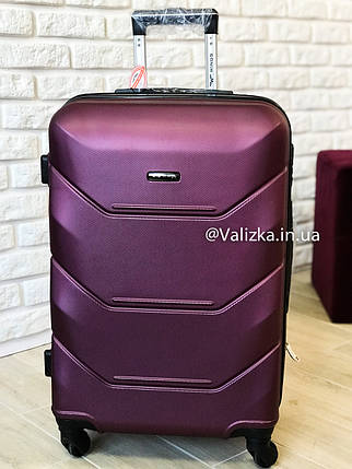 Валізу з полікарбонату середній валізу фіолетовий Польща / Валіза середня з полікарбонату, фото 2