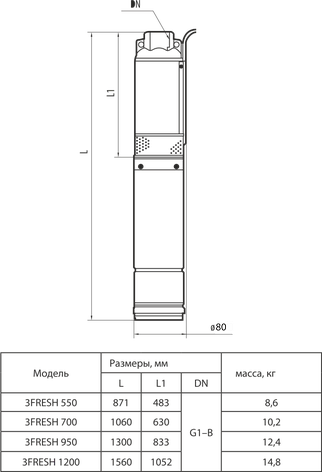 Свердловинний насос "rudes" 3FRESH 550 +муфта, фото 2