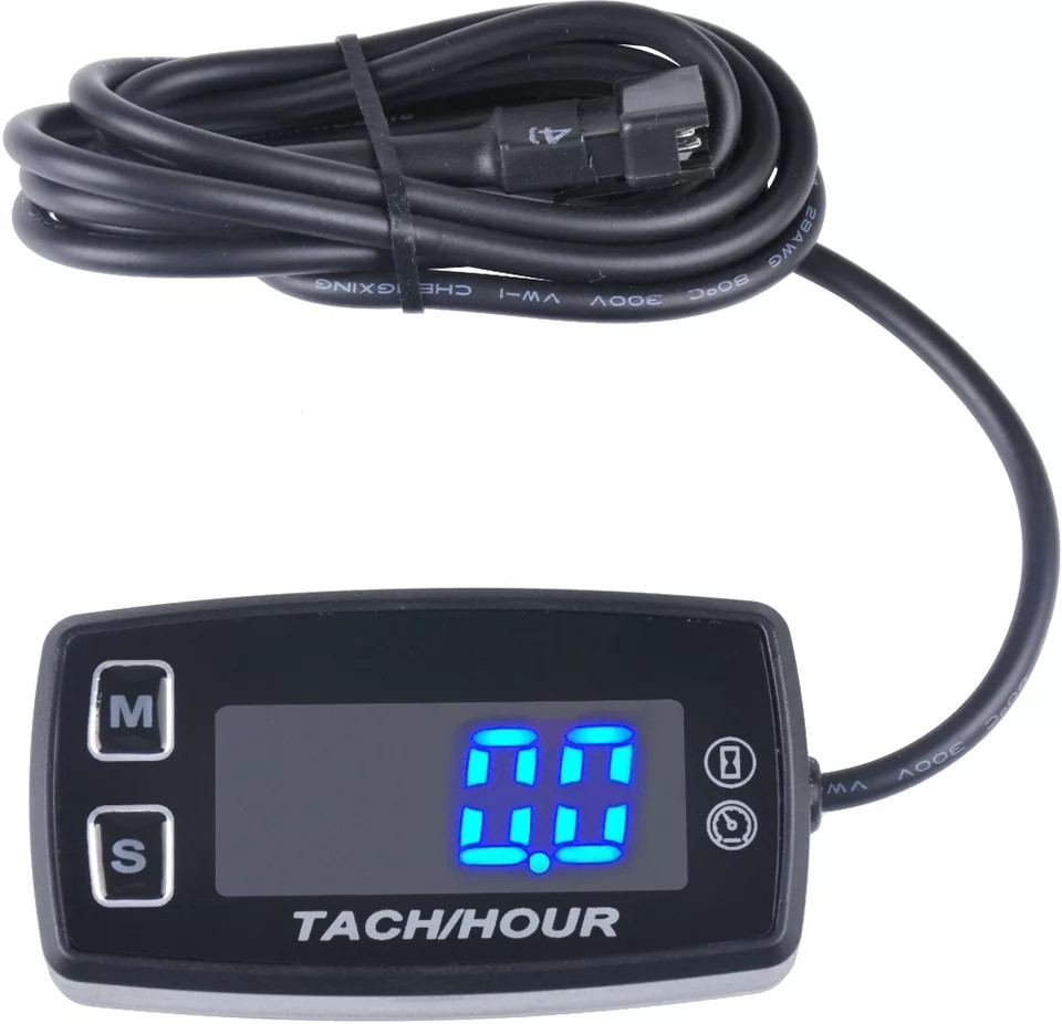 Лічильник мотогодин TACH HOUR LED RL-HM035L на човен, мотоцикл, мопед, квадроцикл, бензопил з тахометром, фото 1