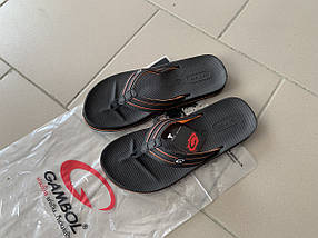 Чоловічі оригінальні в'єтнамки GAMBOL Black Orange чорний жовтогарячий