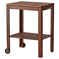 IKEA APPLARO/KLASEN Столик на колесиках для гриля, коричневая морилка (490.484.06)