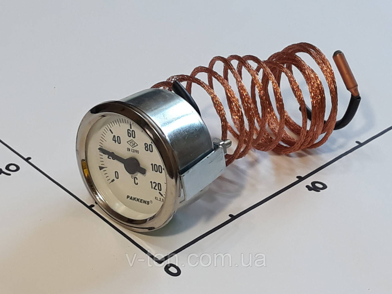 Термометр Ø60 мм/120 °C/L-200 см капілярний PAKKENS (Туреччина), фото 1
