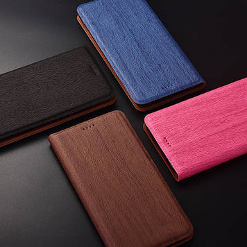 Чохол книжка з текстурою дерева з позов. шкіри для Samsung M30s M307F "WOODER"