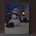 Картина, що світиться - сніговик, 1 LED лампочка, 20x15x1,8 см (940256), фото 4