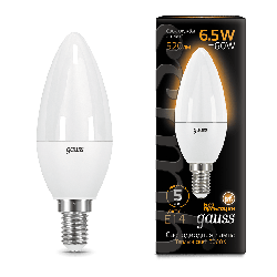 Лампа Gauss LED Candle E14 6.5W 3000К