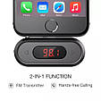 СТЕРЕО ФМ модулятор / FM transmitter з LED дисплеєм і акумулятором 300 mAh, фото 2