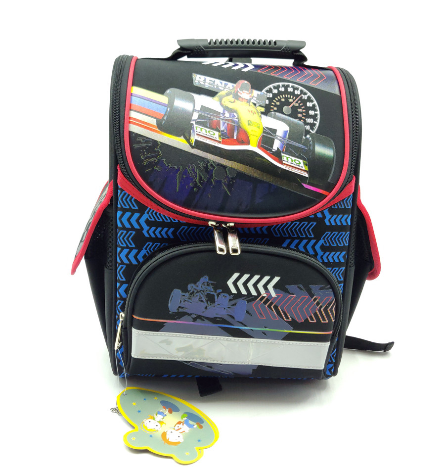 Рюкзак шкільний каркасний Gorangd 35.5x26x13.5 см 12 л Чорний (1923/1)