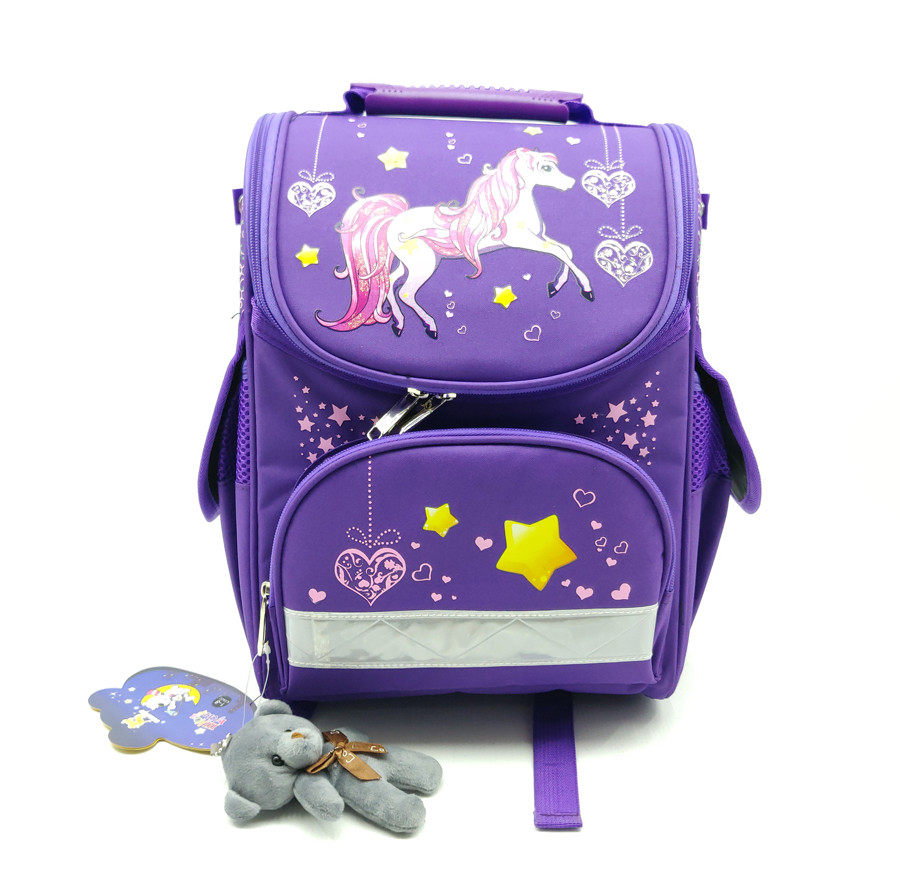 Рюкзак шкільний каркасний Gorangd 35.5x26x13.5 см 12 л Фіолетовий (1923/2)