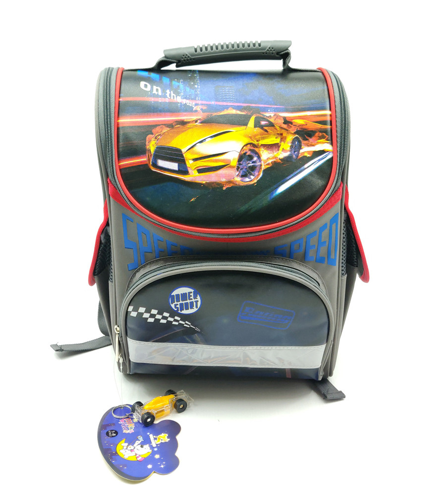 Рюкзак шкільний каркасний Gorangd 35.5x26x13.5 см 12 л Сірий (1923/3)