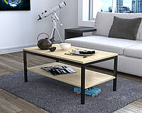 Журнальный стол в гостиную L-1 Loft Design Черный Матовый / Дуб Борс