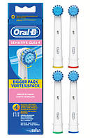 4 шт Sensitive Clean Oral-B насадки Braun Сенситив Клин Орал би Браун для чувтсвительных EBS17