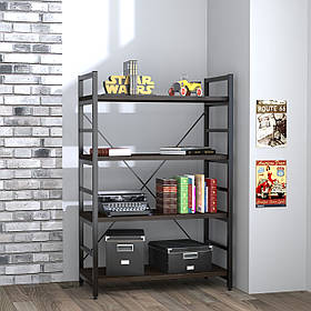 Стелаж низький для дому чи офісу L-125 Loft Design Чорний Матовий / Венге Корсика