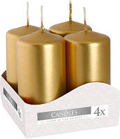 Свеча цилиндр золотая Bispol 8 см 4 шт (sw40/80-213)