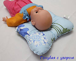 Подушка для немовлят ортопедична "Метелик" Блакитна з візерунком