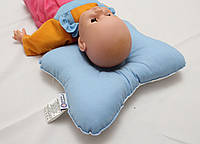 Подушка для младенцев ортопедическая "Бабочка" Бело-Голубая