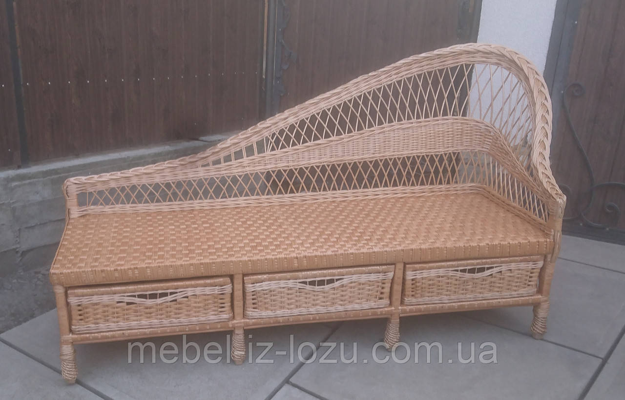 Кушетка з лози з шухлядами No1