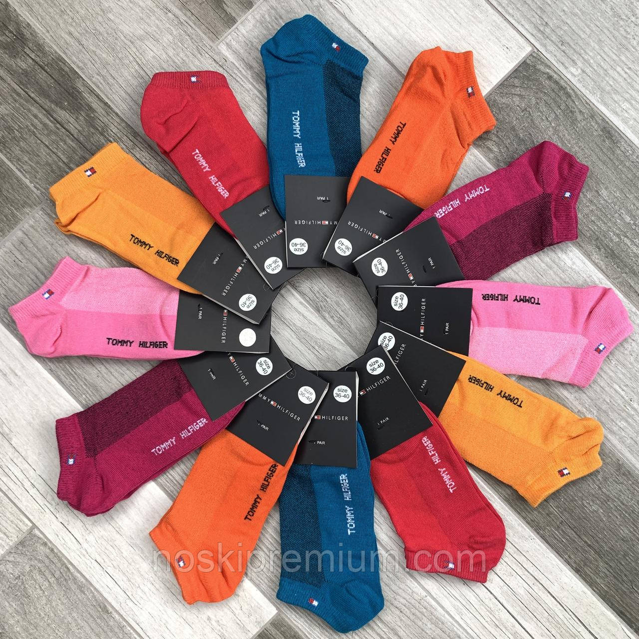 Шкарпетки жіночі спортивні короткі х/б з сіткою Tommy Hilfiger, Туреччина, розмір 36-40, асорті, 04750, фото 1