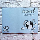 Обкладинка для паспорта Travel mommy 2 (блакитний), фото 3