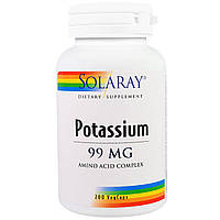 Калій, Solaray, 99 мг, 200 вегетаріанських капсул