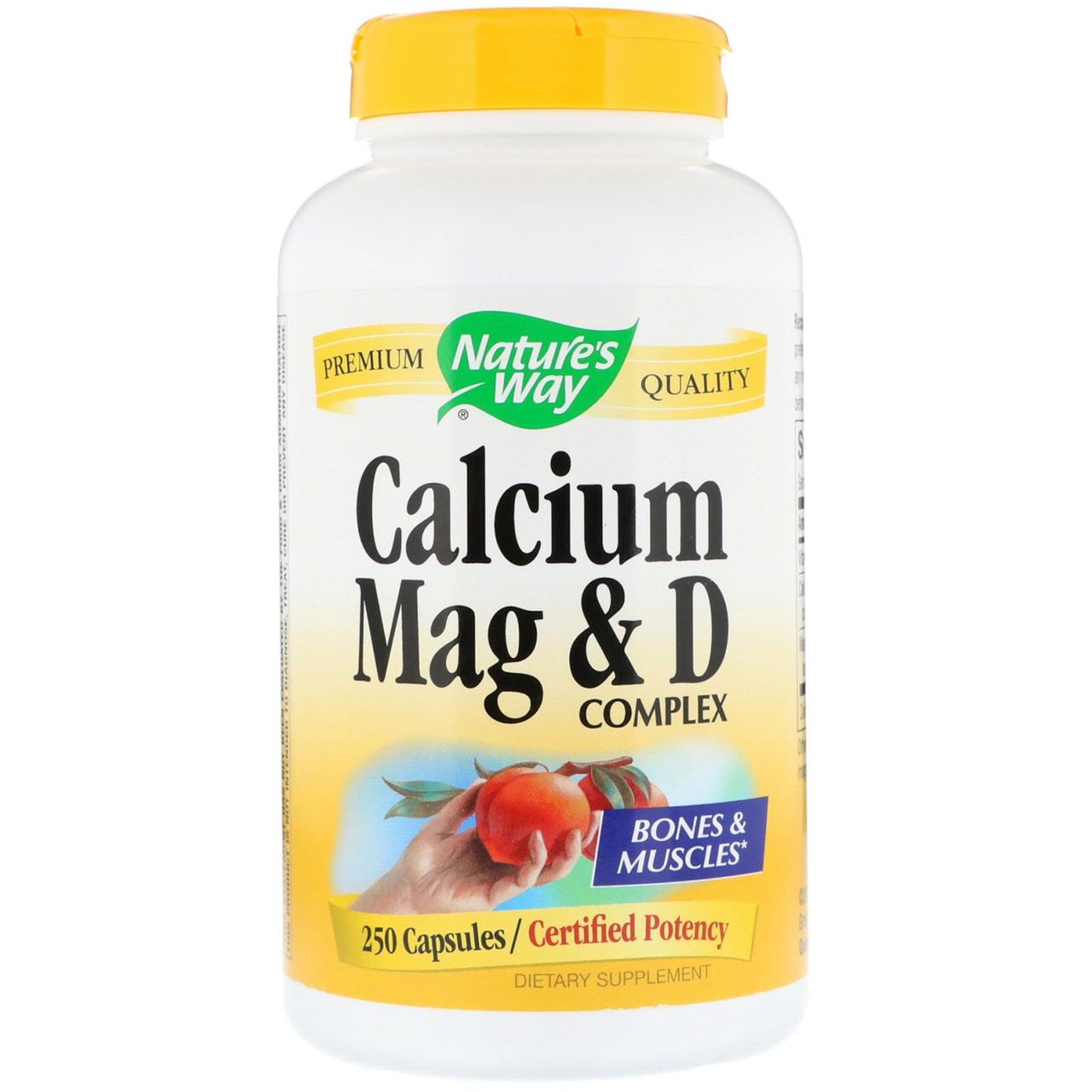 Комплекс магнію, кальцію і вітаміну D, nature's Way, 250 капсул