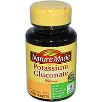 Глюконат калію, Nature Made, 550 мг, 100 таблеток