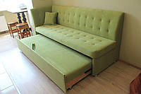 Угловой диван со спальным местом в узкую кухню (Салатовый)