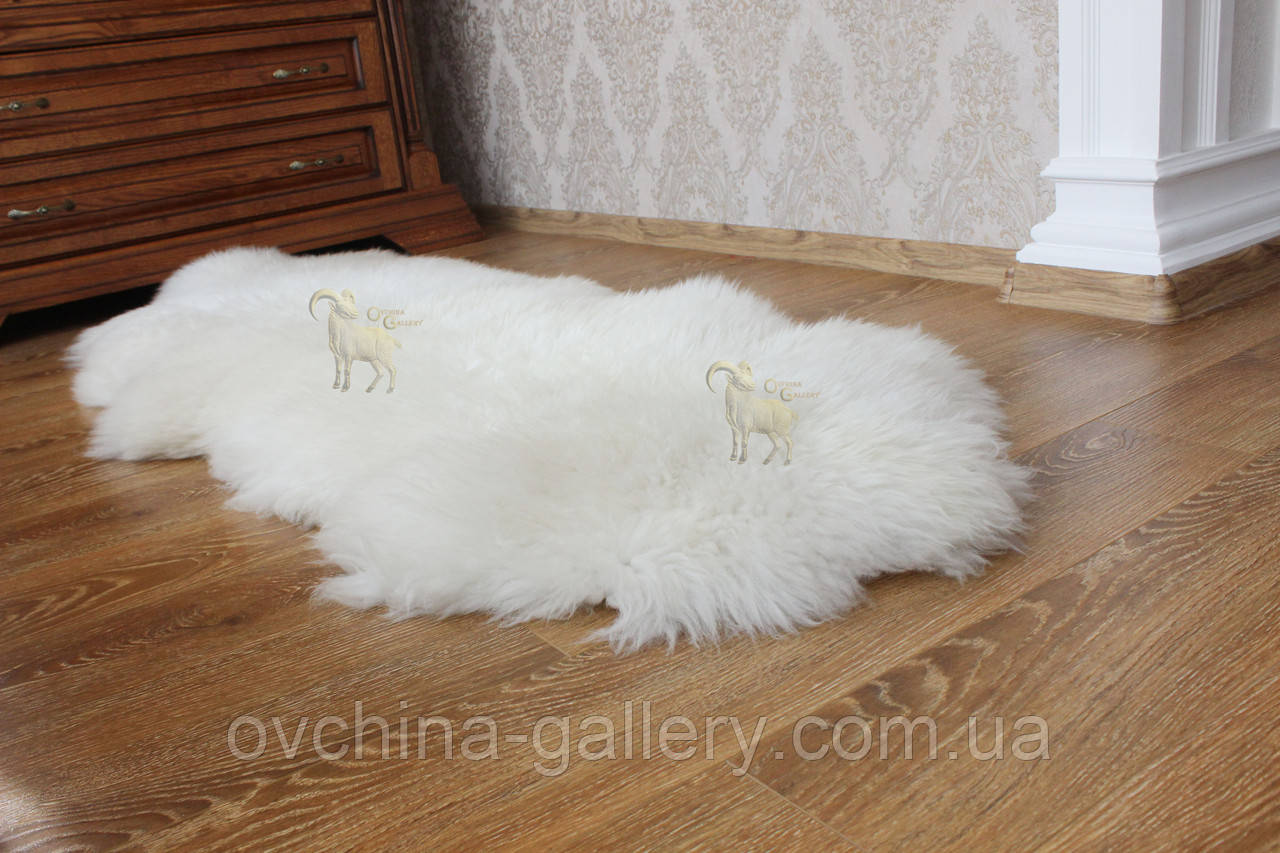 Ковер натуральный белый из 2-х овечьих шкур 2в1 - фото 3 - id-p507872351