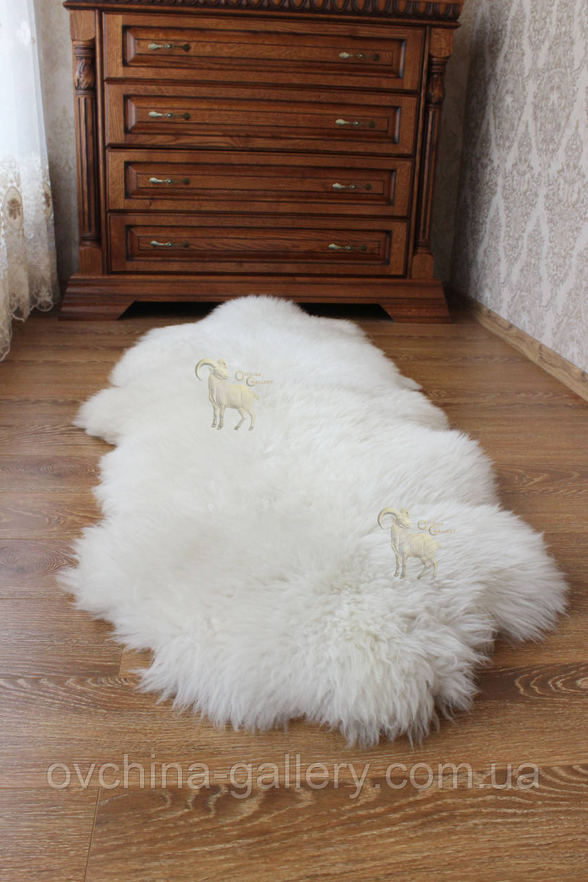 Ковер натуральный белый из 2-х овечьих шкур 2в1 - фото 6 - id-p507872351
