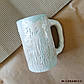 Керамическая чашка ручной работы "Природные мотивы" белая, фото 4