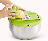 Ручной кухонный измельчитель продуктов SUNROZ Salad Spinner Slicer измельчитель Зеленый (SUN4552)