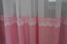 Коротка тюль "Зефір", рожевого кольору з мереживом, фото 3