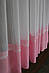 Коротка тюль "Зефір", рожевого кольору з мереживом, фото 5