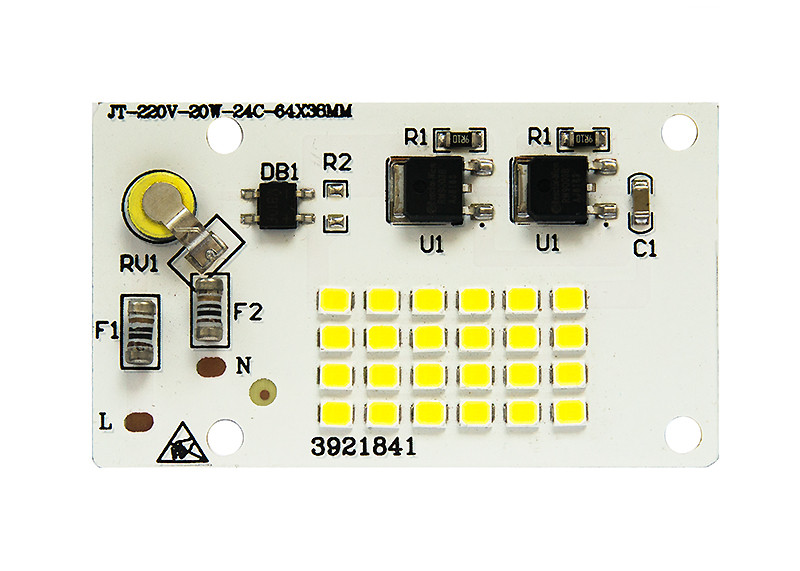 Світлодіодна LED-матриця 20 Ватів SMD2835 24Led 220 V ( вбудований драйвер) 68*38mm